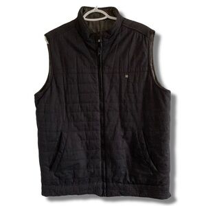 Louis Philippe Reversible Vest Black/Checkered Size Medium